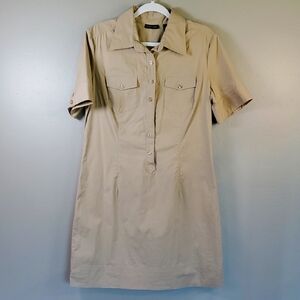 NY & CO. Beige Button-Up Shirt Dress. Size 12